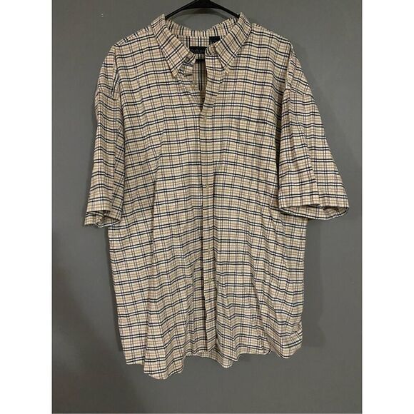 Van Heusen Plaid Button Up Polo Shirt Size 2XL - Picture 1 of 3